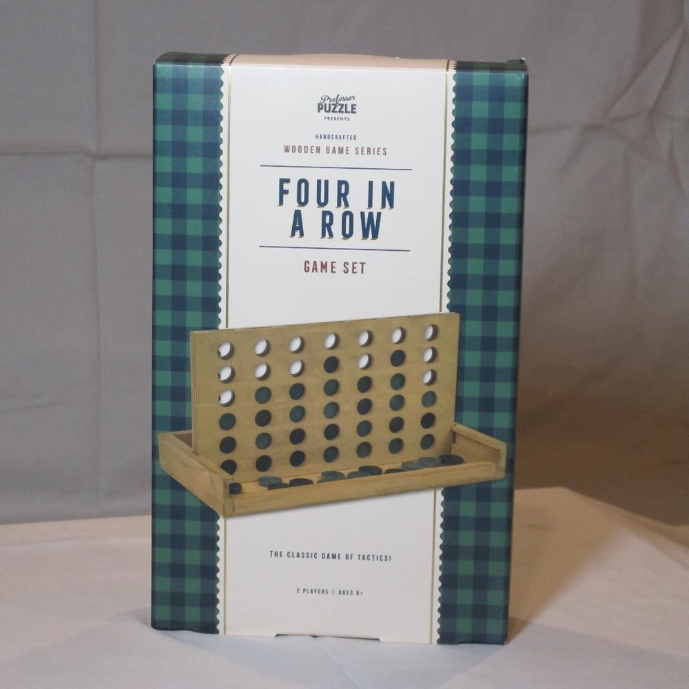 wooden handcrafted four in a row game set
